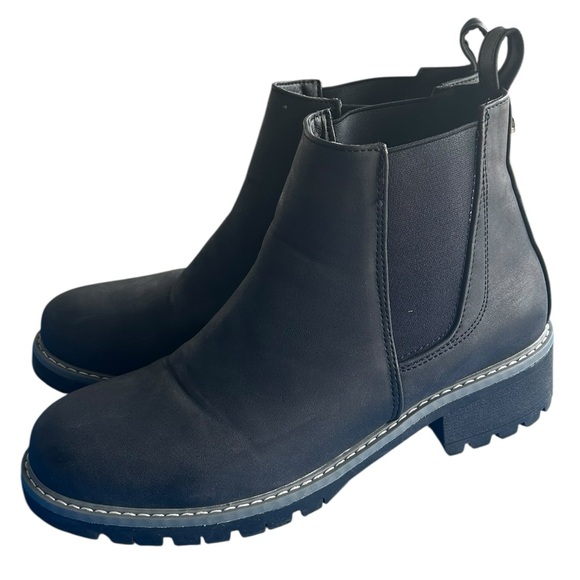 Seven7 Women’s Billie Chelsea Boots Black Size 10 Lug Sole Pull-On Ankle Booties - Picture 1 of 6